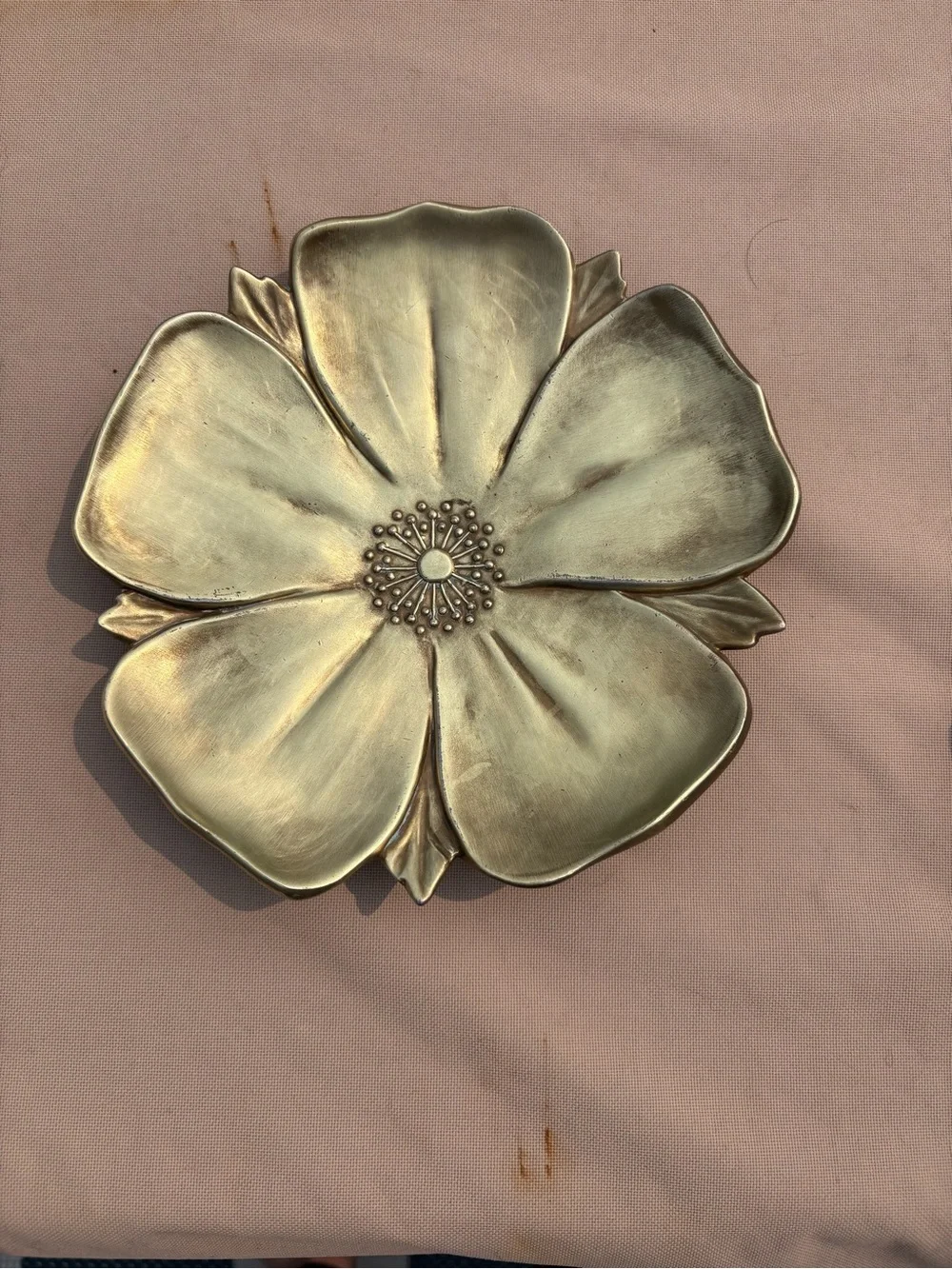 Philadelphia Manufacturing Craftsmen 1967 brass magnolia catch all dish